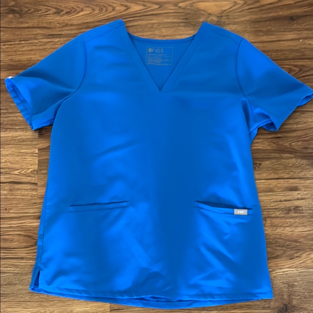 Figs Blue Casma Three Pocket Scrub top